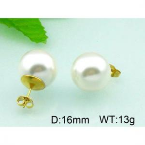 Gold pearl earrings - KE43107-Z