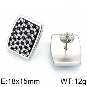 Stainless Steel Stone&Crystal Earring - KE52873-K