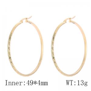 SS Gold-Plating Fashionable women's stainless steel earrings with circular buckle - KE59777-LO
