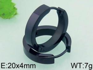 Stainless Steel Black-plating Earring - KE60186-WM