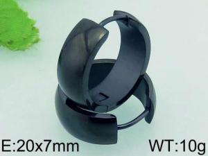 Stainless Steel Black-plating Earring - KE60194-WM