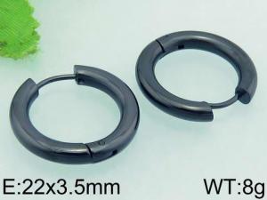 Stainless Steel Black-plating Earring - KE60204-WM