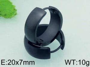 Stainless Steel Black-plating Earring - KE60228-WM
