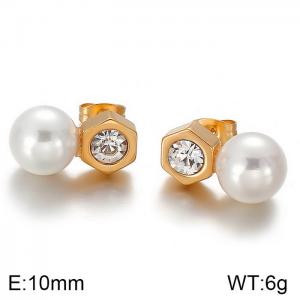 SS Shell Pearl Earrings - KE60718-K