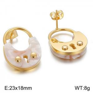SS Shell Pearl Earrings - KE60920-K
