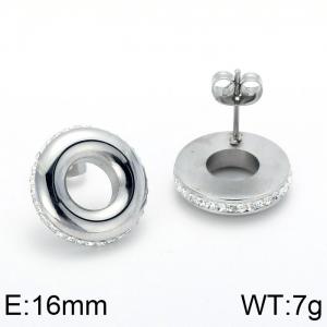 Stainless Steel Stone&Crystal Earring - KE63840-K