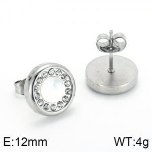 Stainless Steel Stone&Crystal Earring - KE64900-K