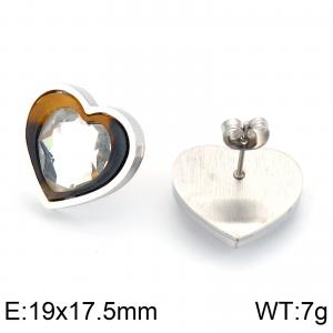 Stainless Steel Stone&Crystal Earring - KE67026-K
