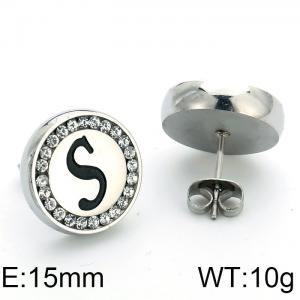 Stainless Steel Stone&Crystal Earring - KE69332-K