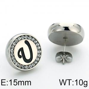 Stainless Steel Stone&Crystal Earring - KE69334-K