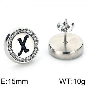 Stainless Steel Stone&Crystal Earring - KE69337-K