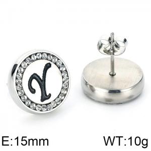 Stainless Steel Stone&Crystal Earring - KE69338-K