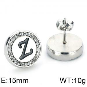 Stainless Steel Stone&Crystal Earring - KE69339-K