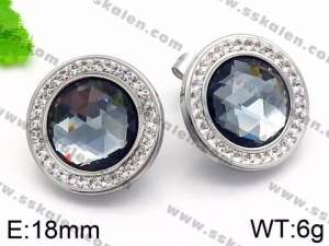 Stainless Steel Stone&Crystal Earring - KE72137-Z