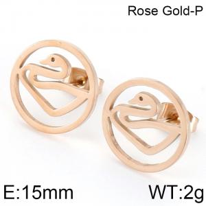 SS Rose Gold-Plating Earring - KE74792-K