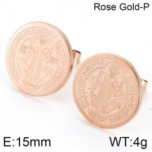 SS Rose Gold-Plating Earring - KE75117-K
