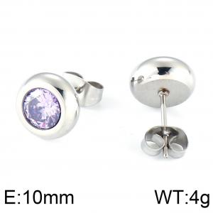 Stainless Steel Stone&Crystal Earring - KE75925-K