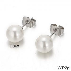 SS Shell Pearl Earrings - KE76009-K