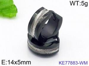 Stainless Steel Black-plating Earring - KE77883-WM