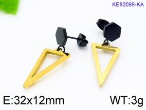 Stainless Steel Black-plating Earring - KE82098-KA