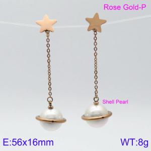 SS Shell Pearl Earrings - KE85779-KFC