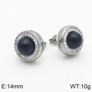 Stainless Steel Stone&Crystal Earring - KE86118-Z