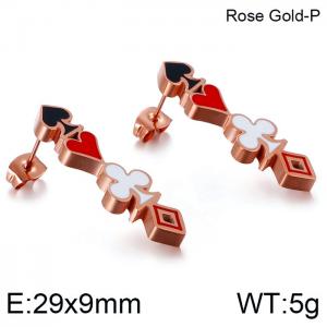 SS Rose Gold-Plating Earring - KE86794-KFC