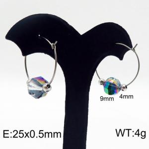 Stainless Steel Stone&Crystal Earring - KE87094-Z