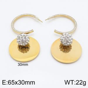 Stainless Steel Stone&Crystal Earring - KE87342-Z