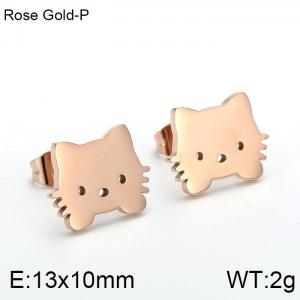 SS Rose Gold-Plating Earring - KE89957-K
