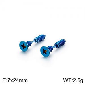 Stainless Steel Blue-plating Earring - KE94334-WGJJ