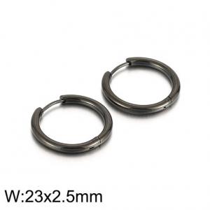 Stainless Steel Black-plating Earring - KE94351-WGJJ