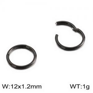 Stainless Steel Black-plating Earring - KE94694-WGJJ