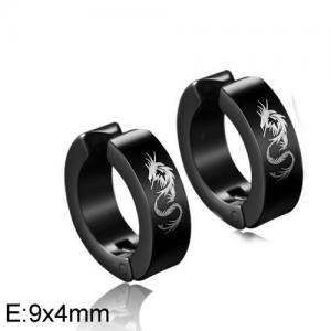 Stainless Steel Black-plating Earring - KE95354-WGLN