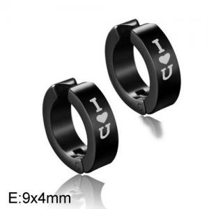 Stainless Steel Black-plating Earring - KE95356-WGLN