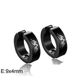 Stainless Steel Black-plating Earring - KE95360-WGLN