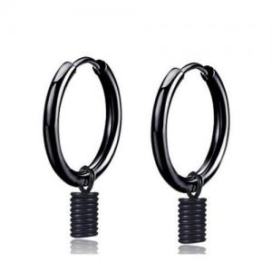 Stainless Steel Black-plating Earring - KE95441-WGLN