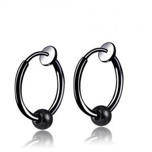 Stainless Steel Black-plating Earring - KE95442-WGLN
