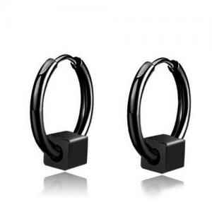 Stainless Steel Black-plating Earring - KE95445-WGLN