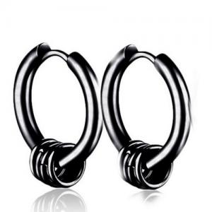Stainless Steel Black-plating Earring - KE95455-WGLN