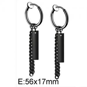Stainless Steel Black-plating Earring - KE95479-WGLN