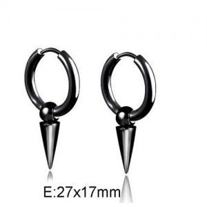 Stainless Steel Black-plating Earring - KE95485-WGLN