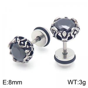 Stainless Steel Stone&Crystal Earring - KE95495-WGLN
