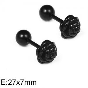 Stainless Steel Black-plating Earring - KE95502-WGLN