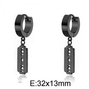 Stainless Steel Black-plating Earring - KE95508-WGLN