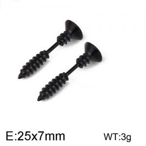 Stainless Steel Black-plating Earring - KE95526-WGLN