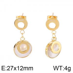 SS Shell Pearl Earrings - KE96648-K