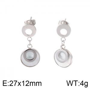 SS Shell Pearl Earrings - KE96650-K