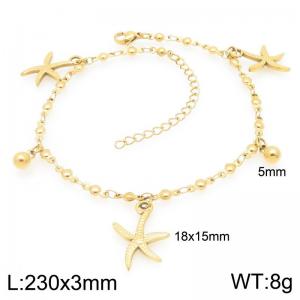 Stainless steel ocean style jewelry starfish ankle chain - KJ4525-Z