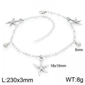 Stainless steel ocean style jewelry starfish ankle chain - KJ4526-Z